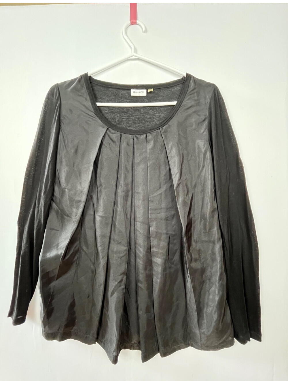 Donna Karan NYC Pleated Silk Front Swing Blouse